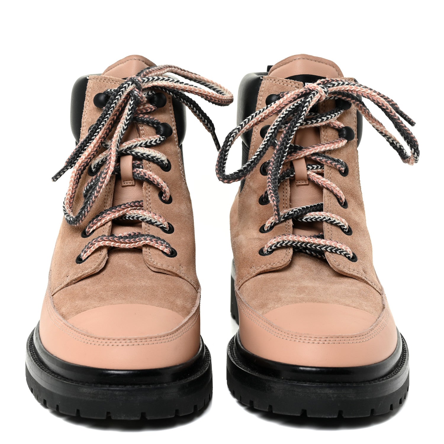Chanel Suede Calfskin Lace Up Boots 40 Pink 2 of 13