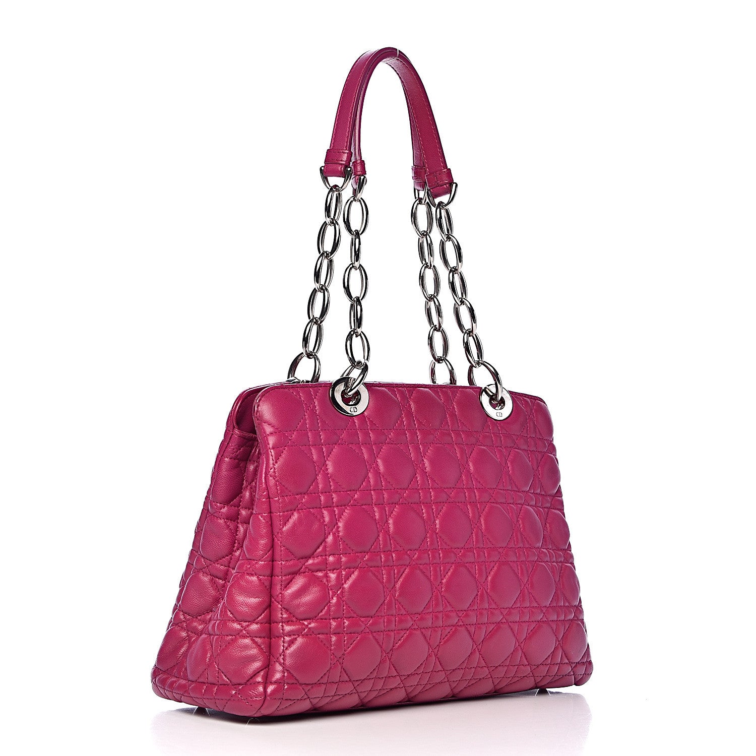 Christian Dior Lambskin Cannage Small Dior Soft Zipped Shopping Tote Pink 3 of 18