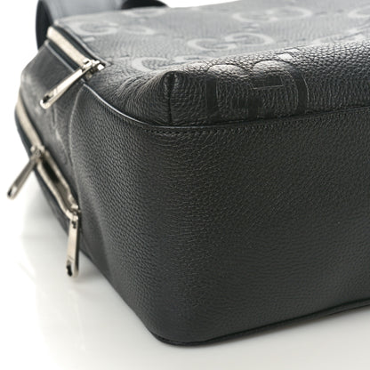 Gucci Calfskin Jumbo GG Embossed Large Backpack Black 9 of 10