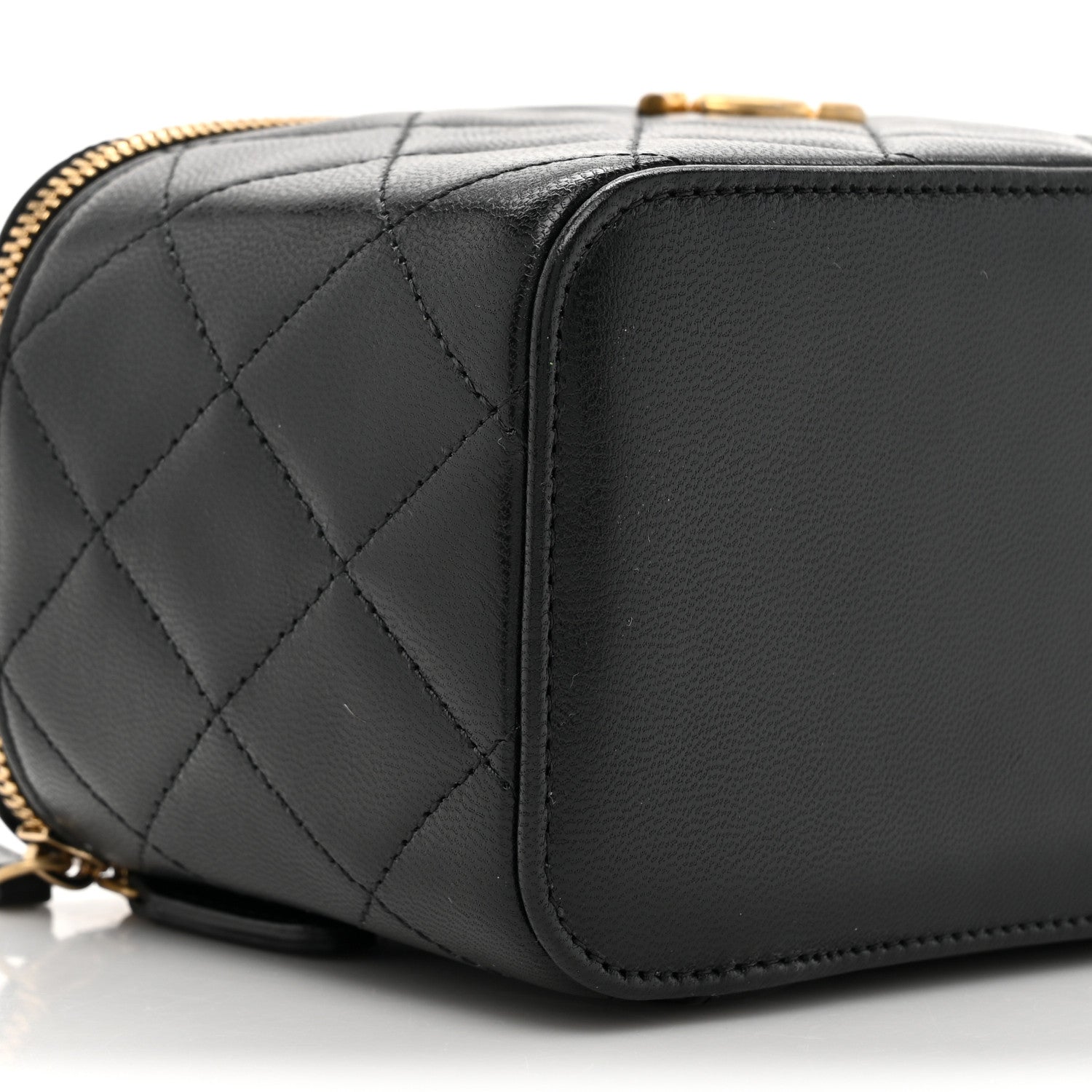 Chanel Goatskin Quilted Punk Essentials Vanity Case With Chain Black 10 of 11