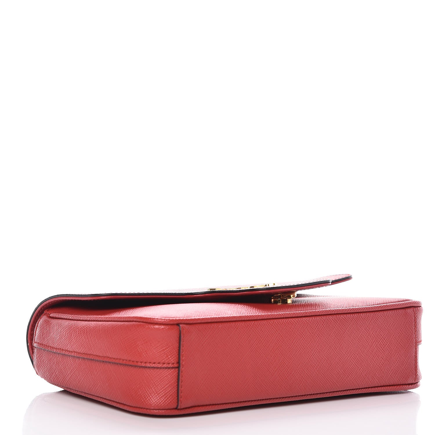 Prada Saffiano Flap Shoulder Bag Fuoco 4 of 10