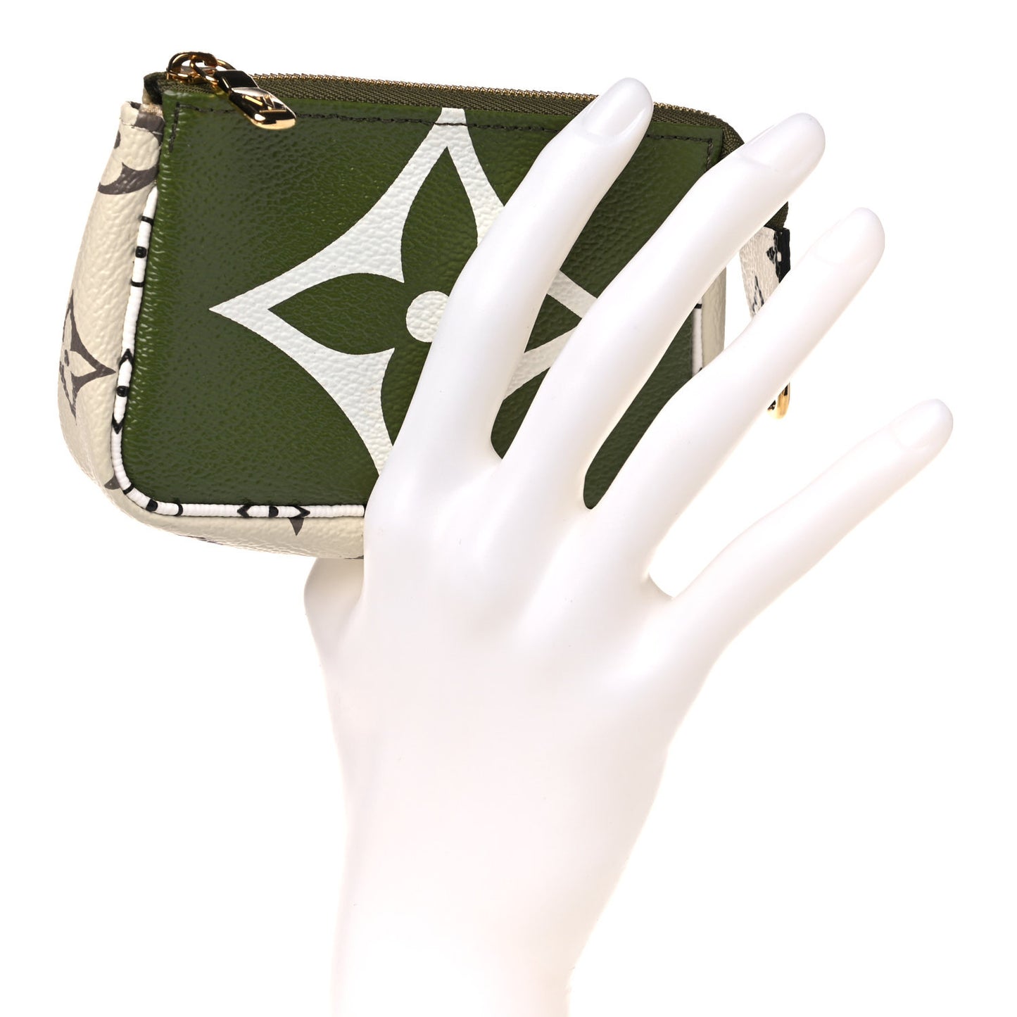 Monogram Giant Micro Pochette Accessories Kaki White