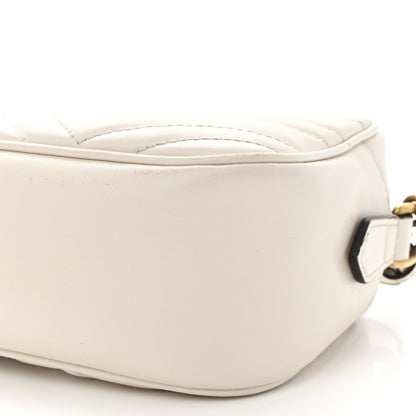 Gucci Calfskin Matelasse Small GG Marmont Chain Shoulder Bag White 10 of 10