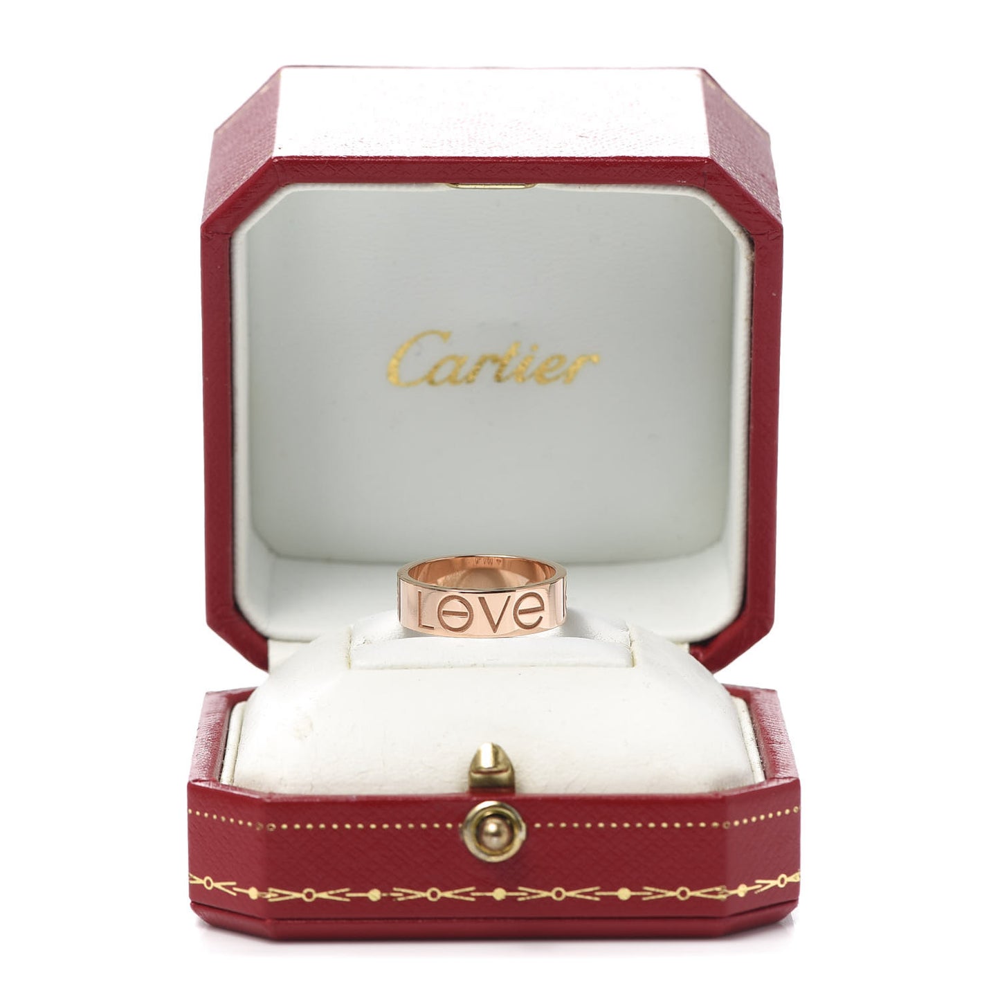 18K Pink Gold 5.5mm Engraved LOVE Ring 51 5.75