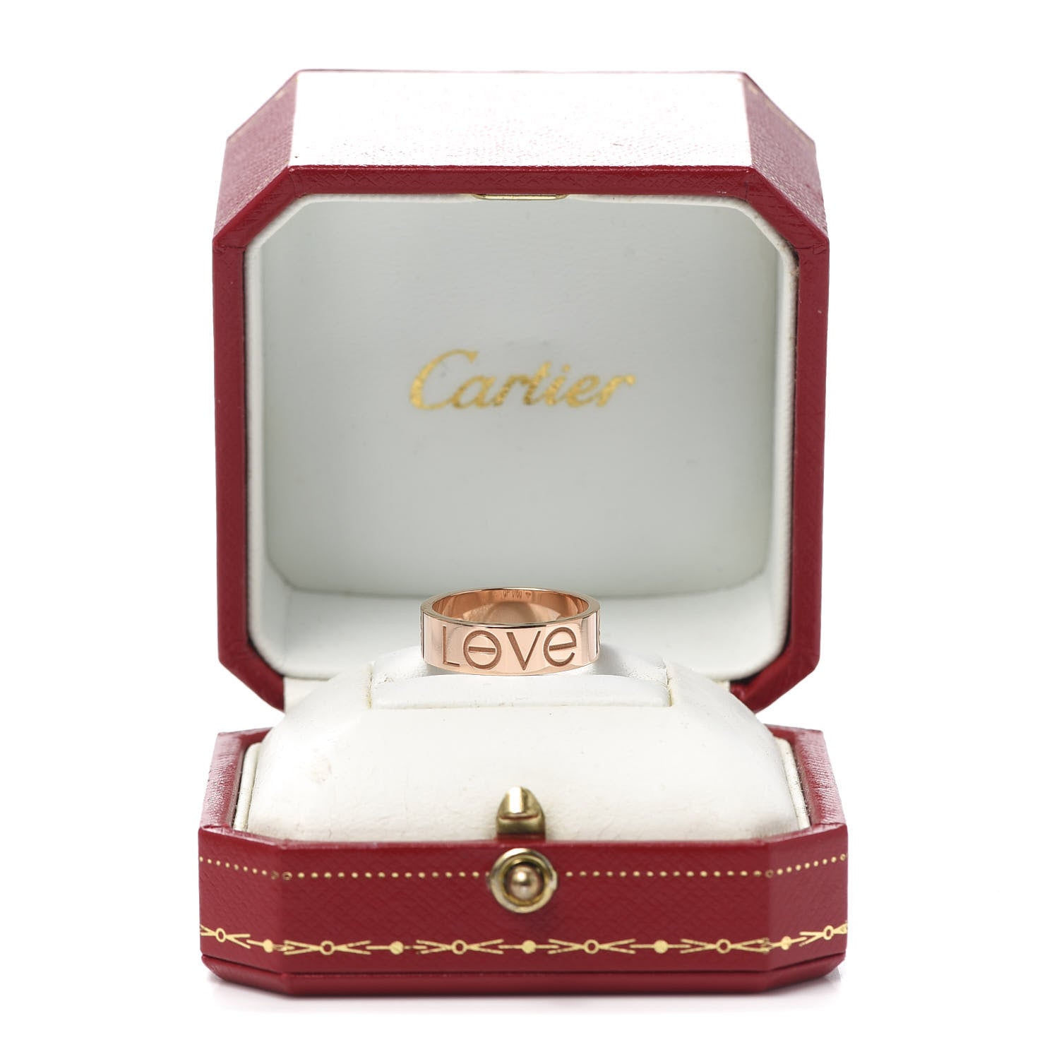 Cartier 18K Pink Gold 5.5mm Engraved LOVE Ring 51 5.75 5 of 5