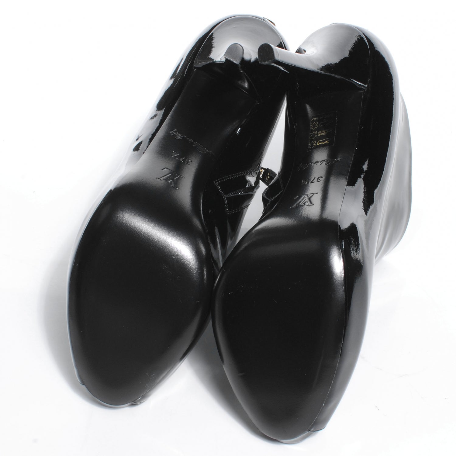 Louis Vuitton Patent Leather Oh Really Ankle Boots 37.5 Black 6 of 8