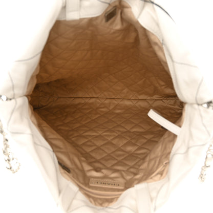 Chanel Shiny Calfskin Quilted Chanel 22 Backpack White Black 5 of 10