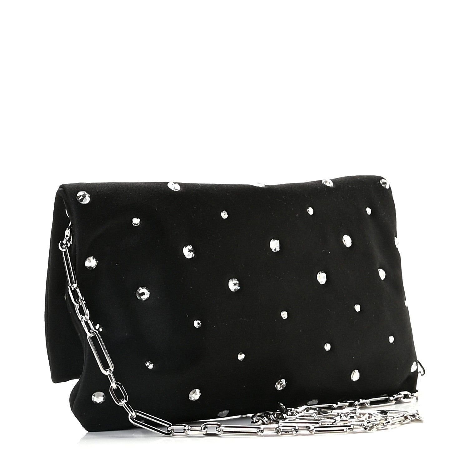 Jimmy Choo Satin Crystal Embellished Titania Clutch Black 2 of 8