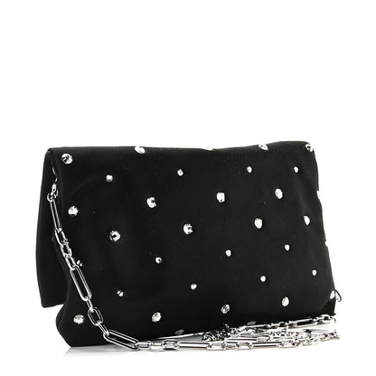 Jimmy Choo Satin Crystal Embellished Titania Clutch Black 2 of 8