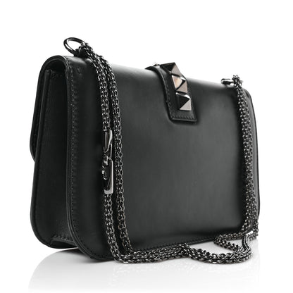 Valentino Garavani Vitello Medium Glam Lock Rockstud Flap Black 3 of 8