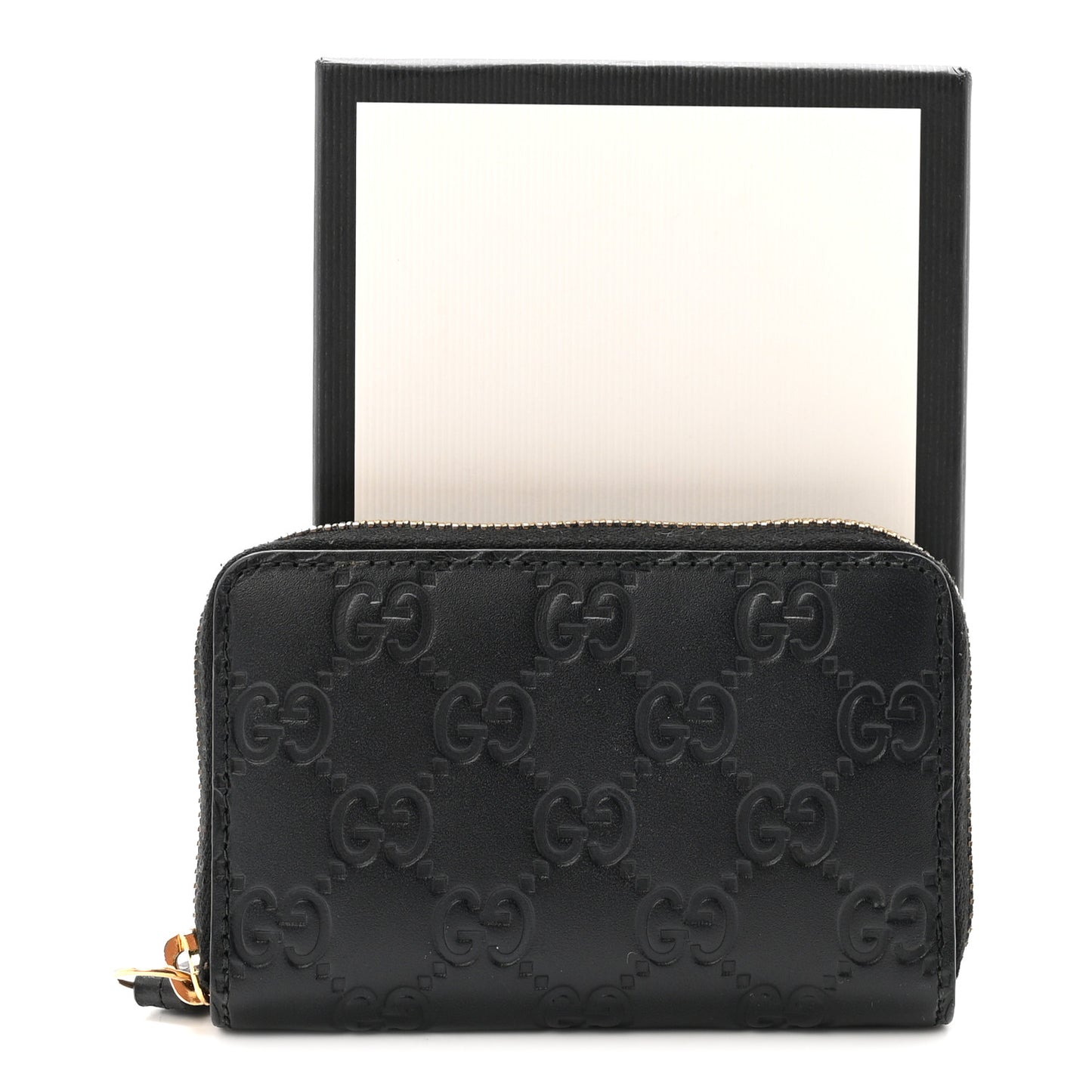 Guccissima Zip Around Card Case Black