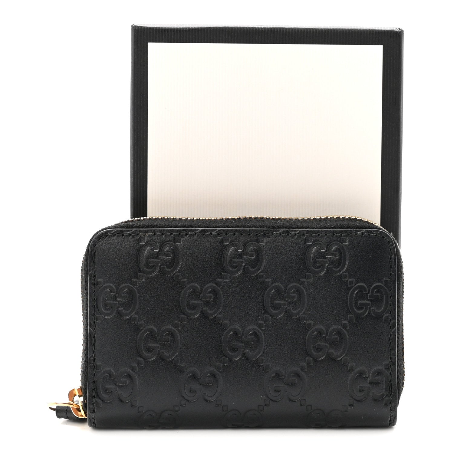 Gucci Guccissima Zip Around Card Case Black 7 of 7