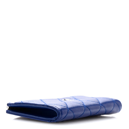 Chanel Lambskin Quilted CC Zip Around Card Holder Blue 4 of 9