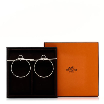 Hermes Sterling Silver MM Loop Earrings 5 of 5
