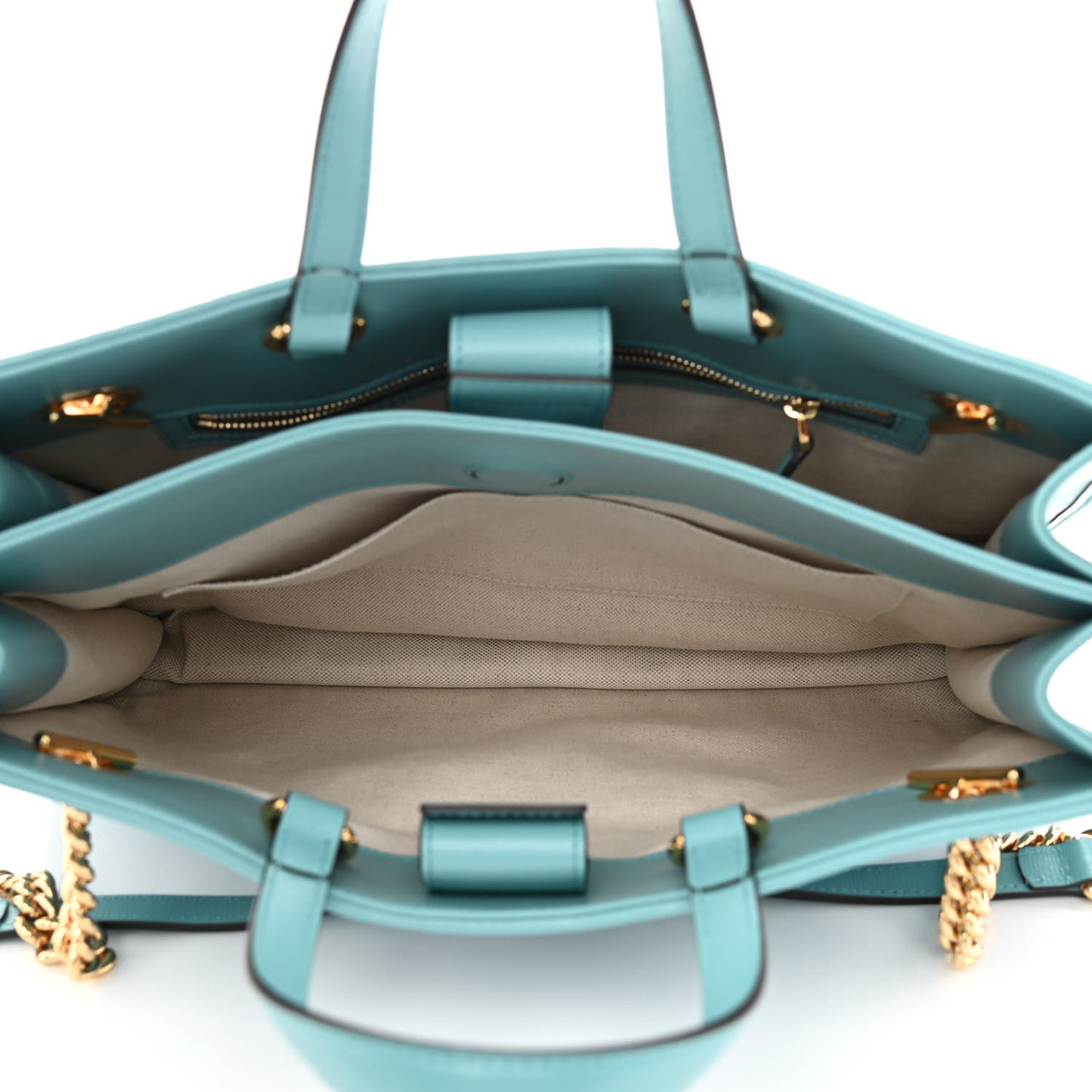 Straw Azalea Calfskin Medium Horsebit 1955 Tote Bag Dusty Azure Black