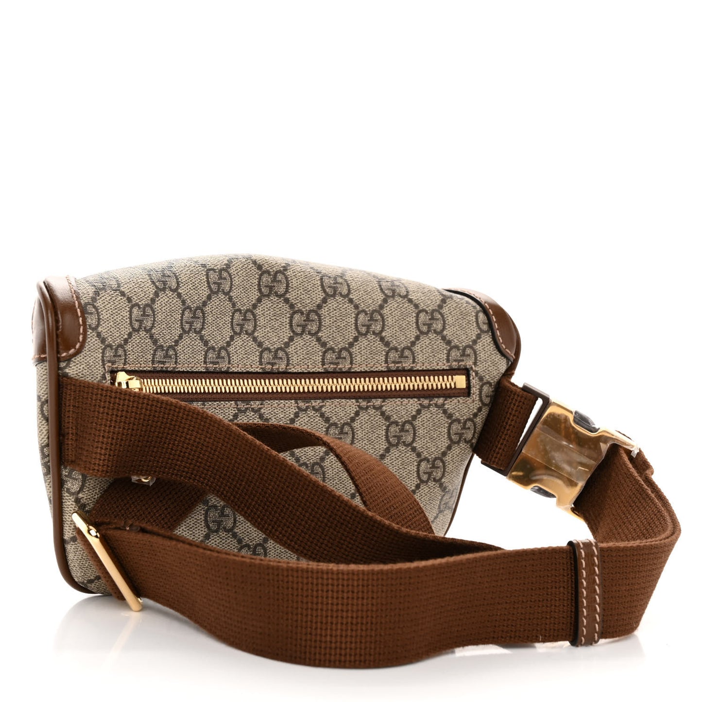 GG Supreme Monogram Textured Calfskin Retro Interlocking G Belt Bag Beige Ebony Brown Sugar