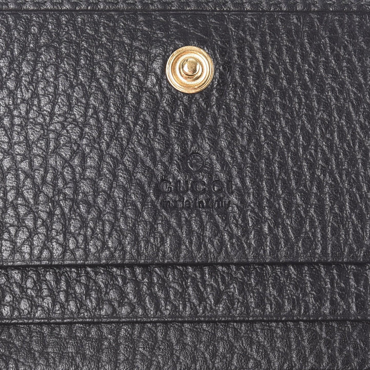 Pebbled Calfskin GG Marmont Card Case Black