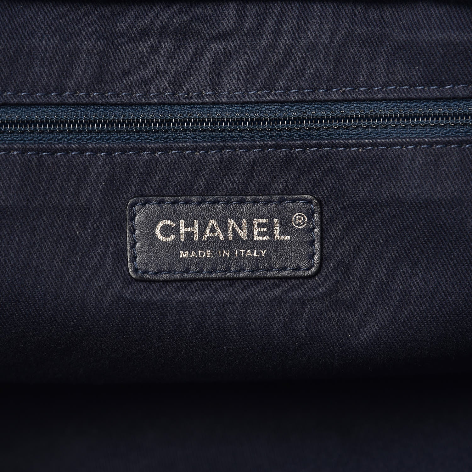 Chanel Canvas Large Shopping Tote Dark Blue 6 of 11
