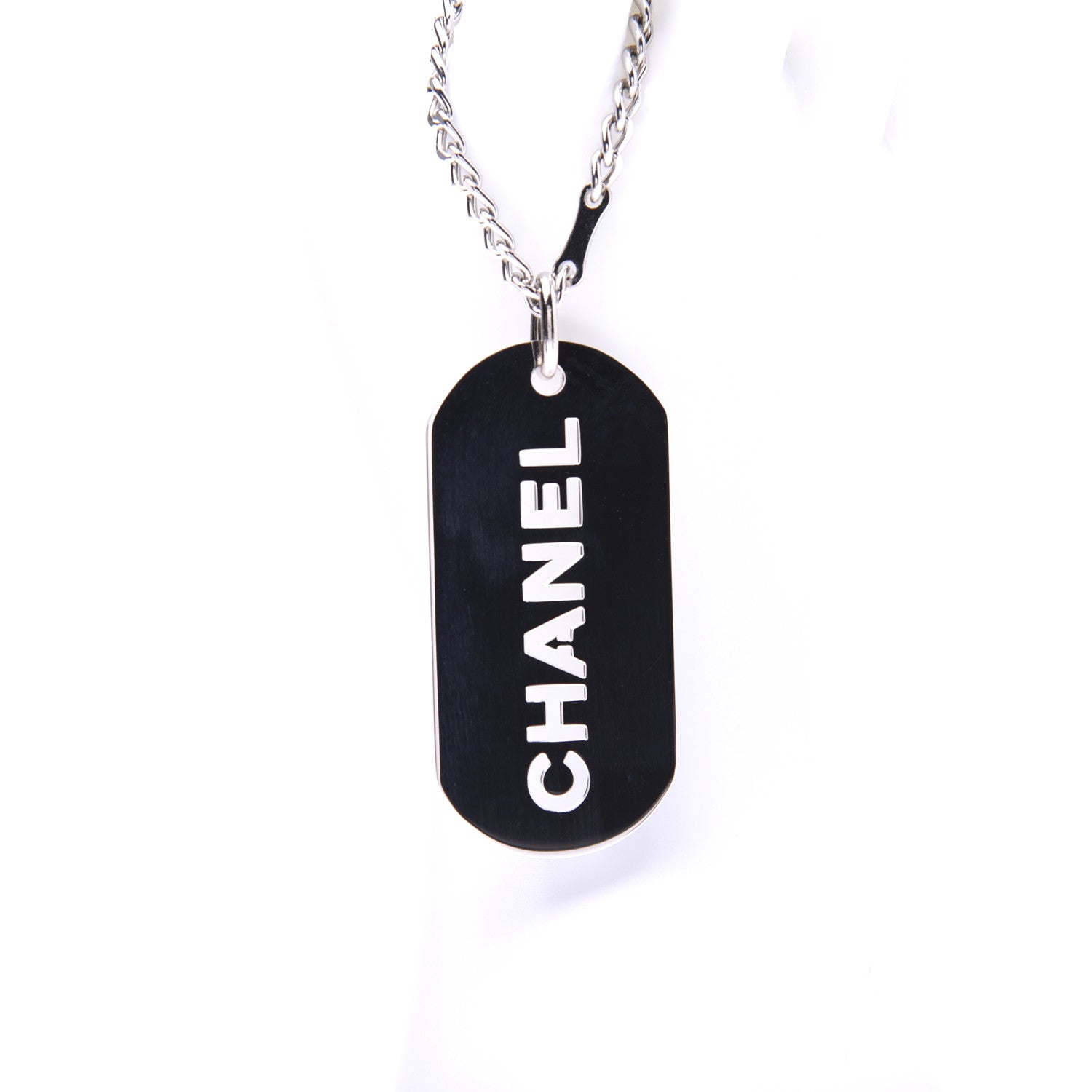 Chanel Dog Tag Key Charm Silver 4 of 12