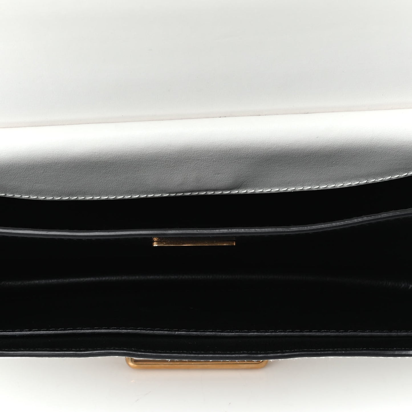 City Calf Saffiano Large Cahier Bag White Black
