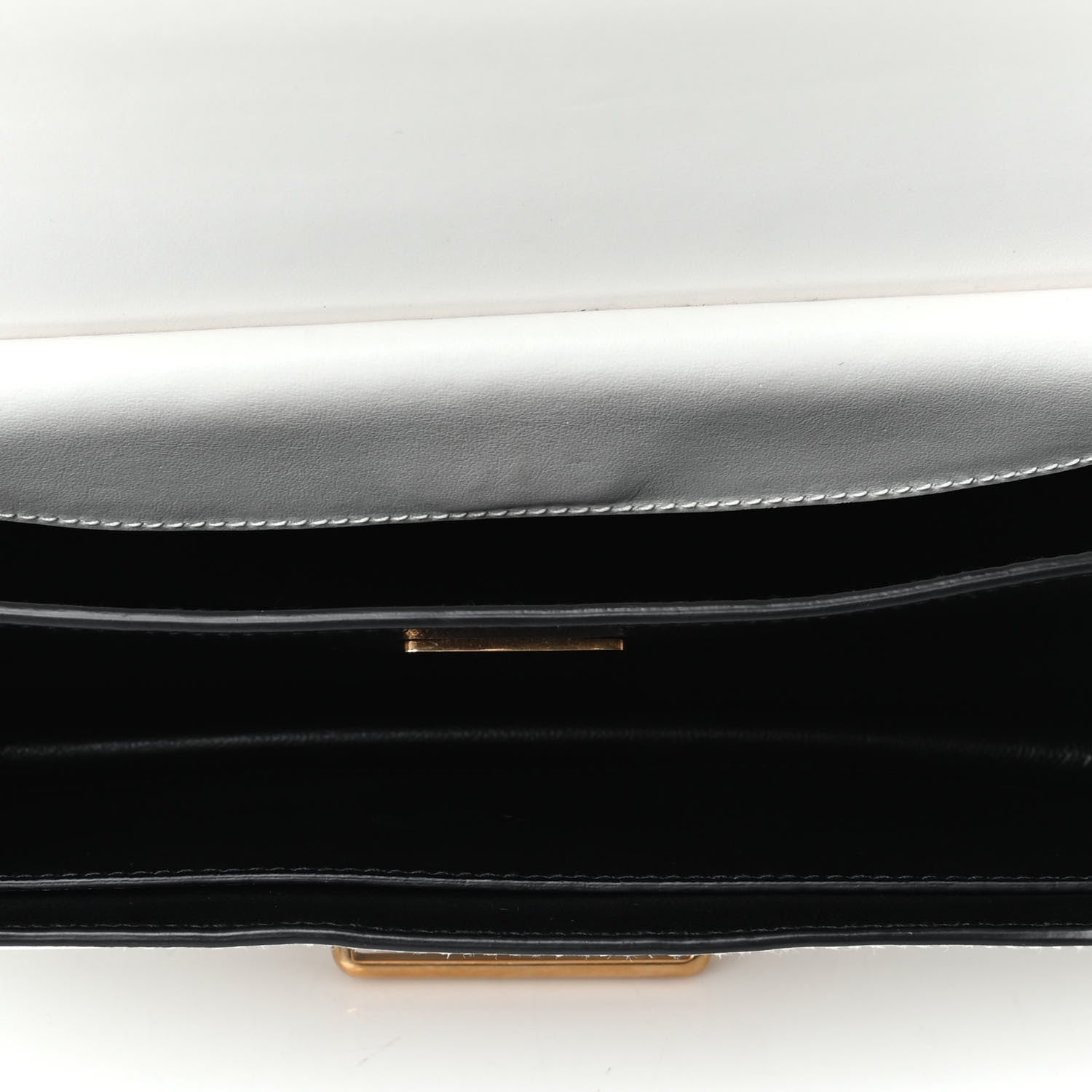 Prada City Calf Saffiano Large Cahier Bag White Black 4 of 6