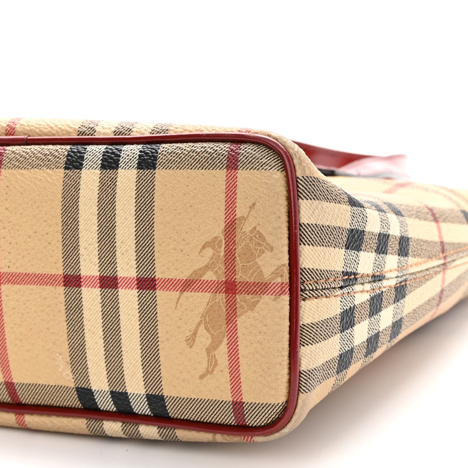 Burberry Haymarket Check Tote Red 9 of 9