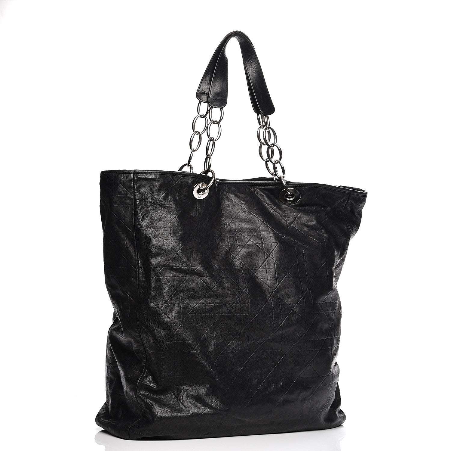 Christian Dior Lambskin Medium Dior Soft Tote Black 3 of 11