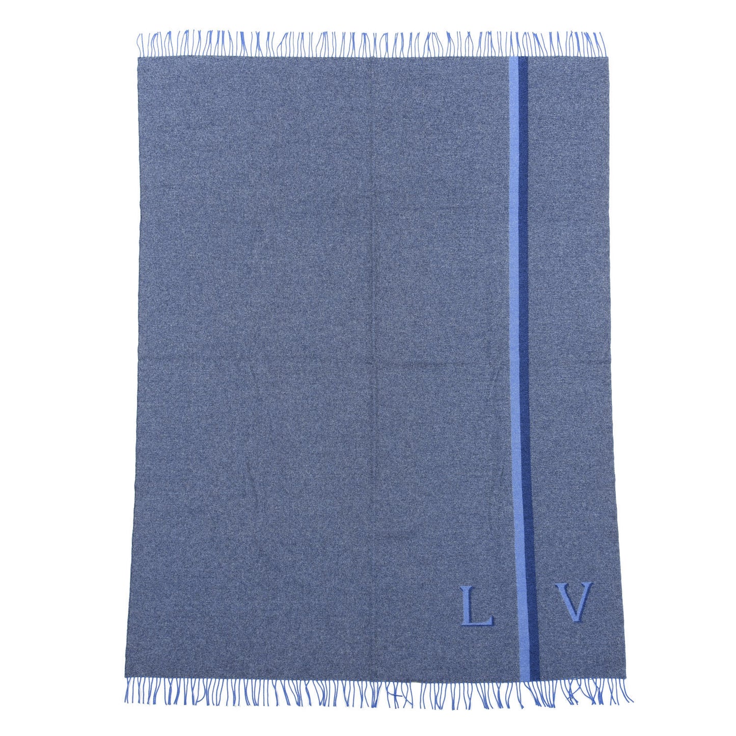 Wool Cashmere Classic Throw Navy