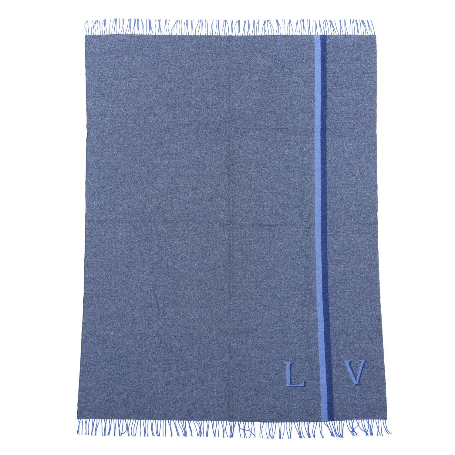 Louis Vuitton Wool Cashmere Classic Throw Navy 1 of 3