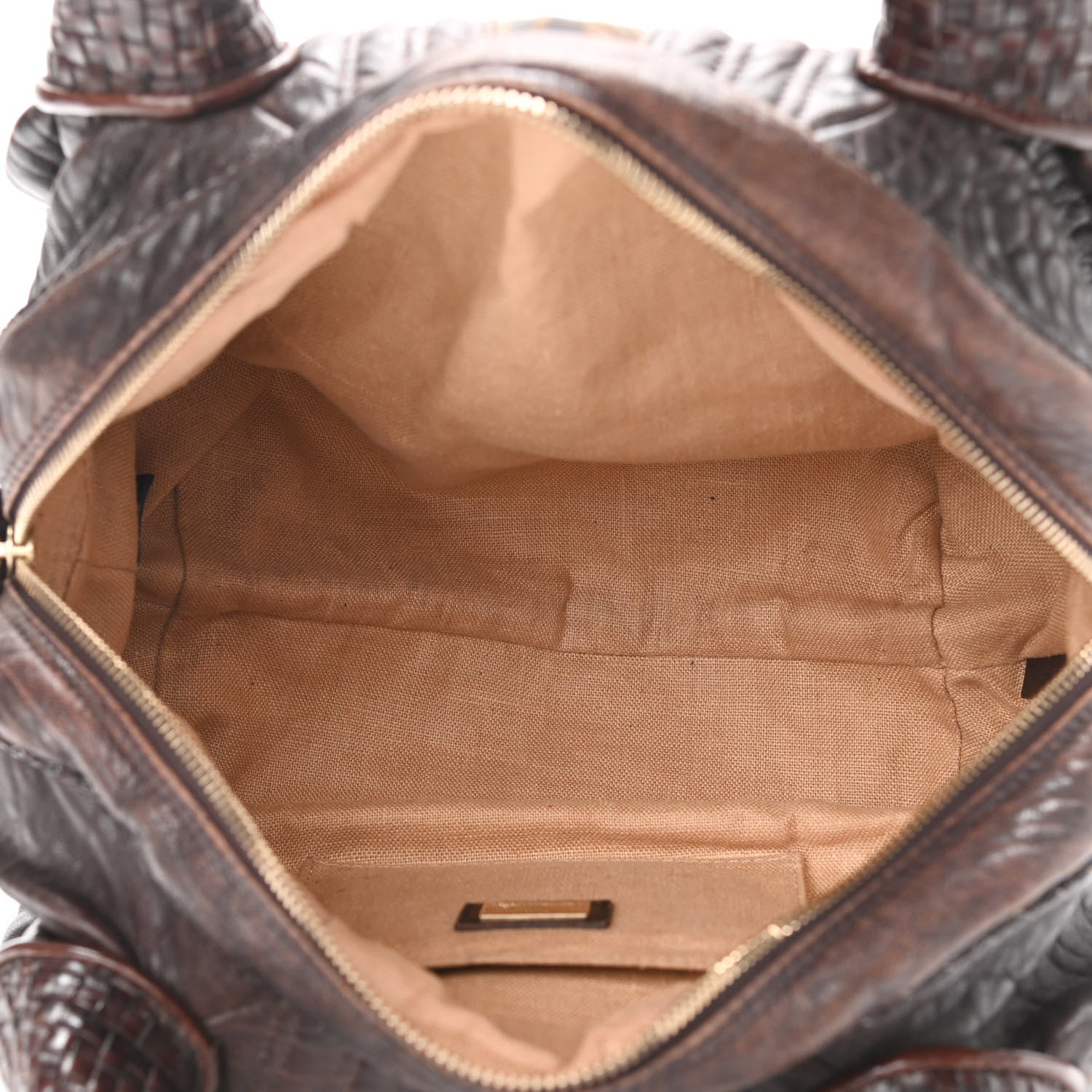Fendi Zucca Nappa Nuvolata Vitello Tortuga Spy Bowler Tobacco Moro 5 of 11