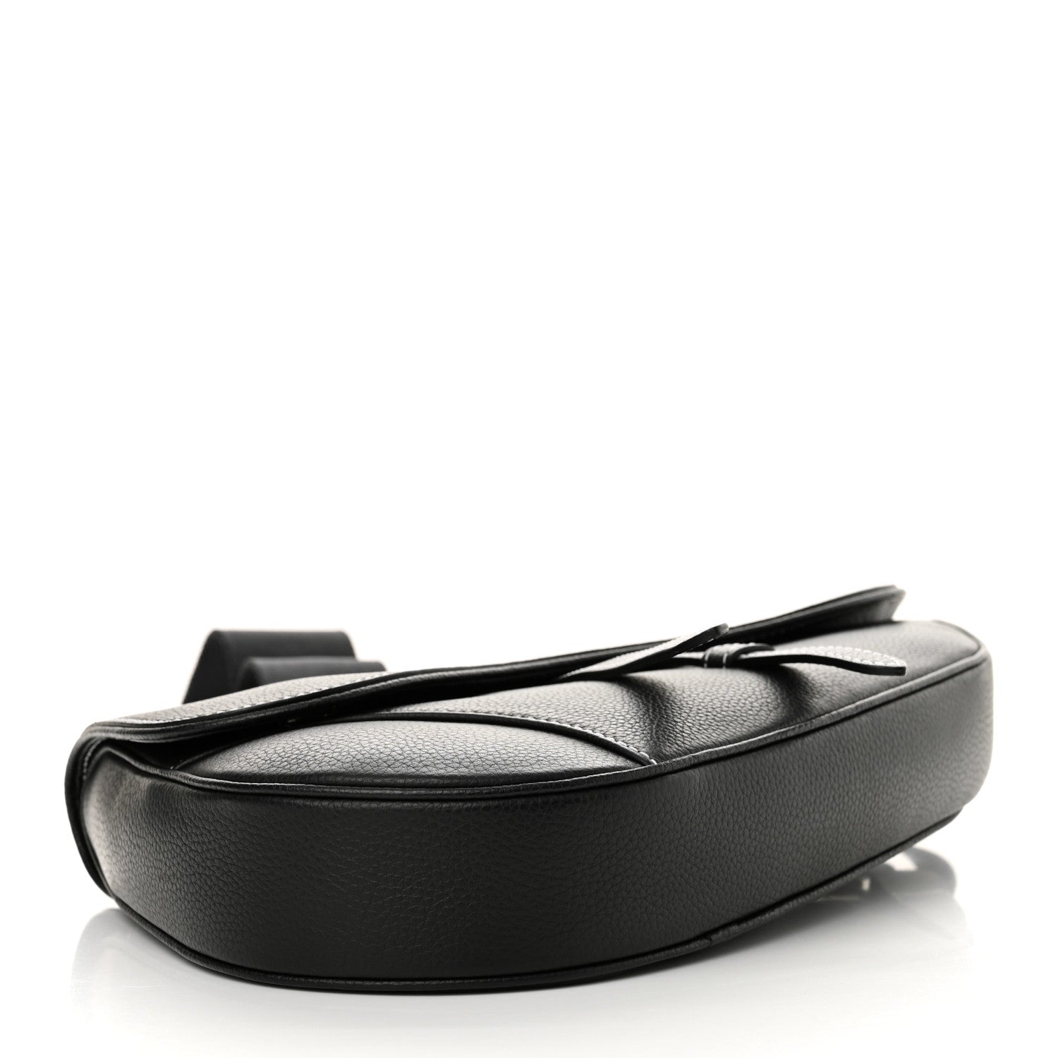 Christian Dior Grained Calfskin Mens Saddle Bag Black 4 of 11