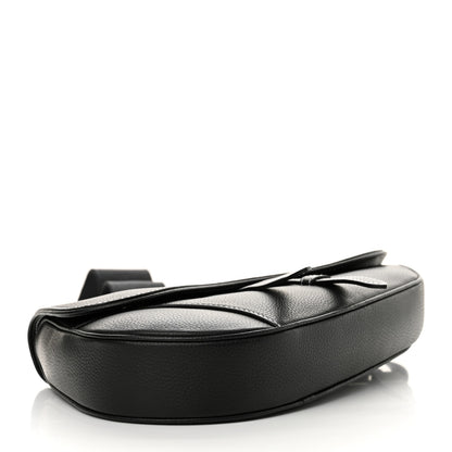 Christian Dior Grained Calfskin Mens Saddle Bag Black 4 of 11