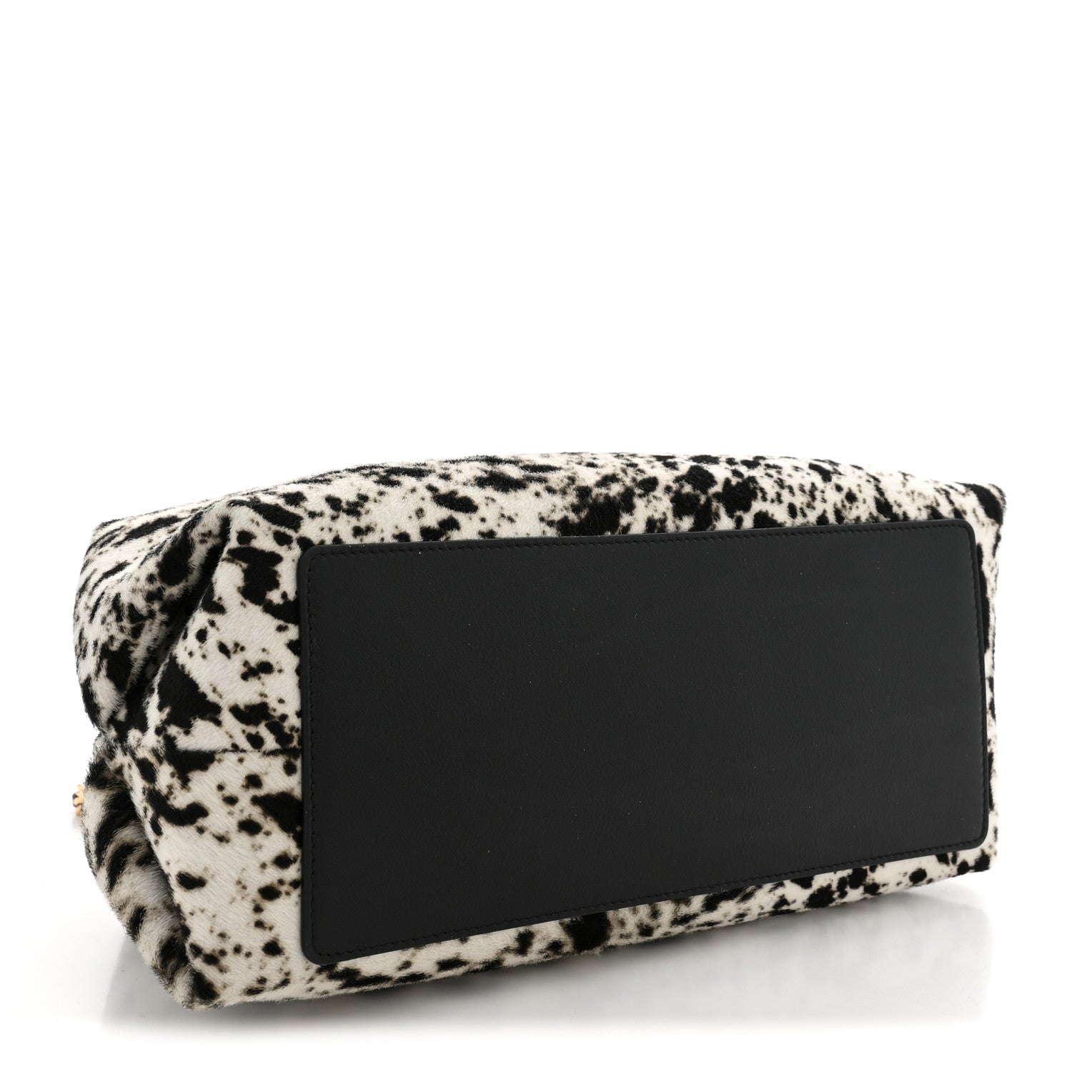 Chanel Lambskin Pony Hair Printed Clutch With Chain Black White 3 of 10