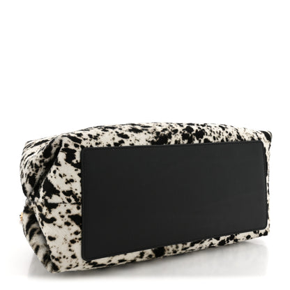 Chanel Lambskin Pony Hair Printed Clutch With Chain Black White 3 of 10