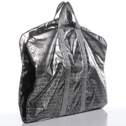 Chanel Metallic Coated Canvas Unlimited Garment Travel Bag Argent Fonce 3 of 7