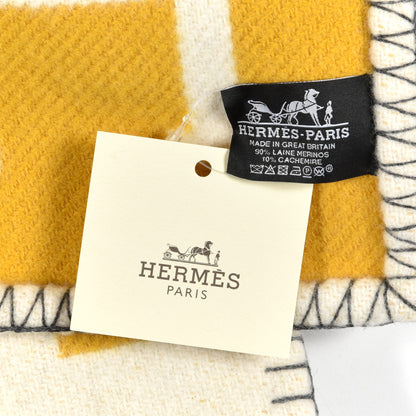 Hermes Wool Cashmere Avalon III Blanket Gris Soleil 3 of 3