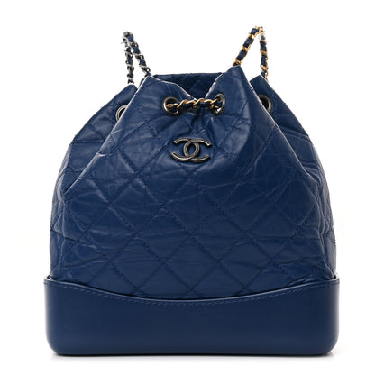 Chanel Aged Calfskin Quilted Small Gabrielle Backpack Navy 1 of 10