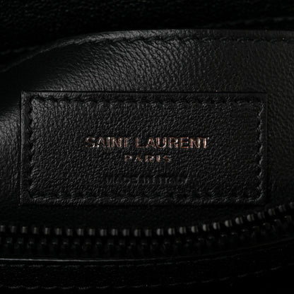 Saint Laurent Sheepskin Matelasse Chevron Monogram Monochrome Medium College Bag Black 6 of 11