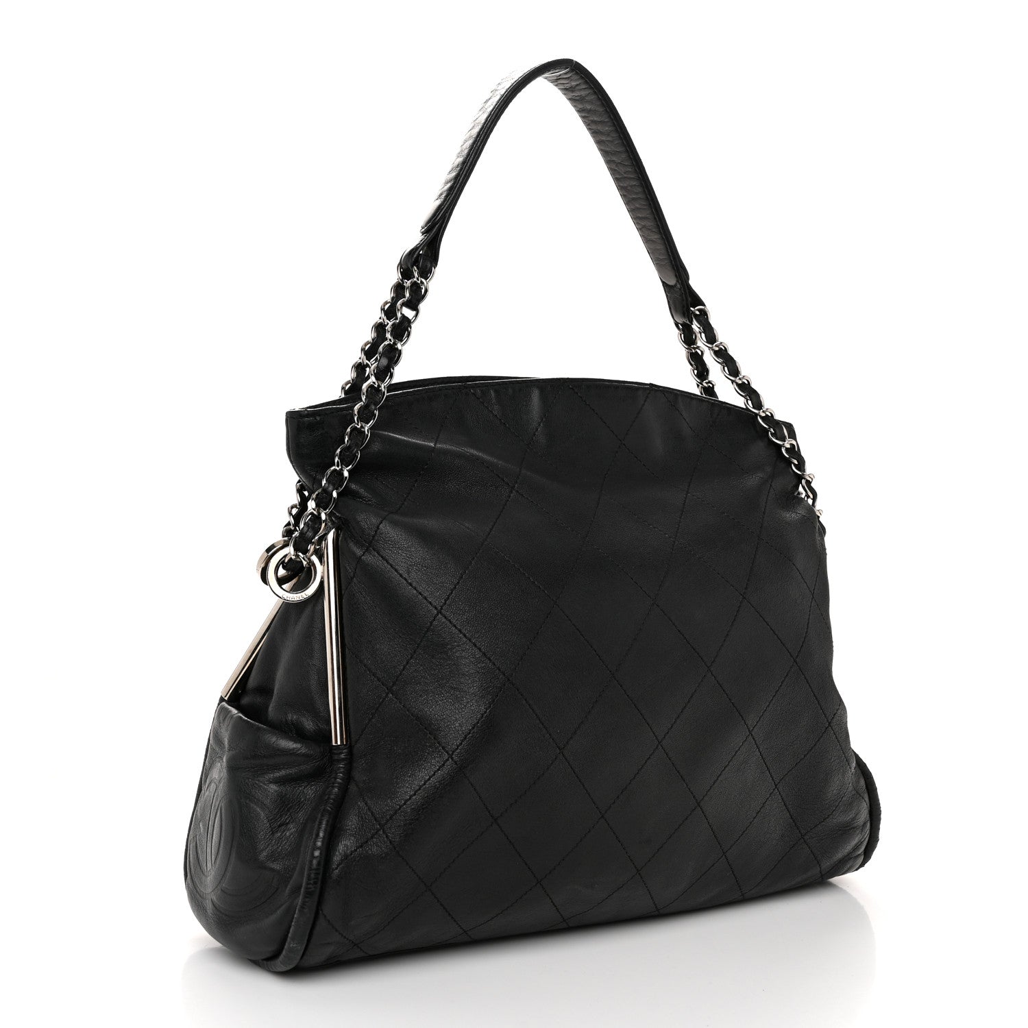 Chanel Lambskin Stitched Medium Ultimate Soft Tote Black 3 of 11