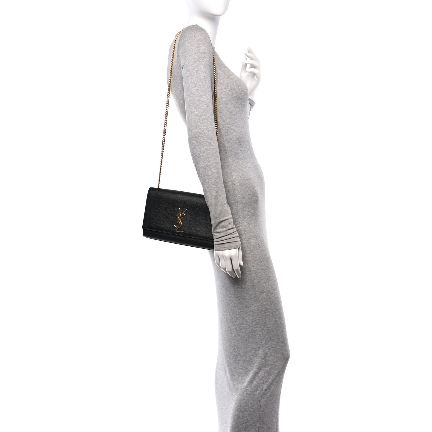 Grain De Poudre Medium Classic Monogram Kate Satchel Black