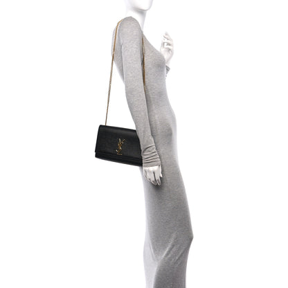 Saint Laurent Grain De Poudre Medium Classic Monogram Kate Satchel Black 2 of 11