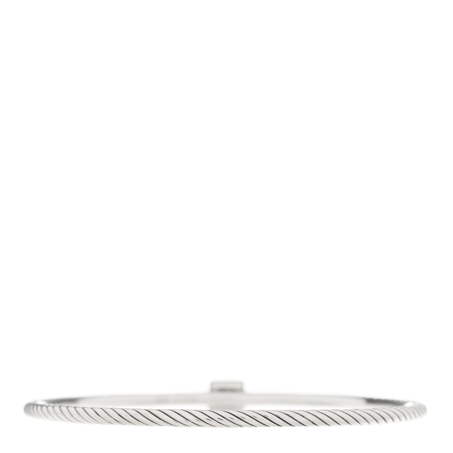 Sterling Silver Diamond 3mm Square Station Cable Bangle Bracelet