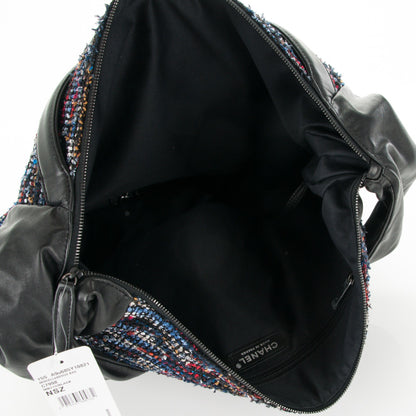 Chanel Tweed Lambskin Large Girl Bag Multicolor Black 5 of 7