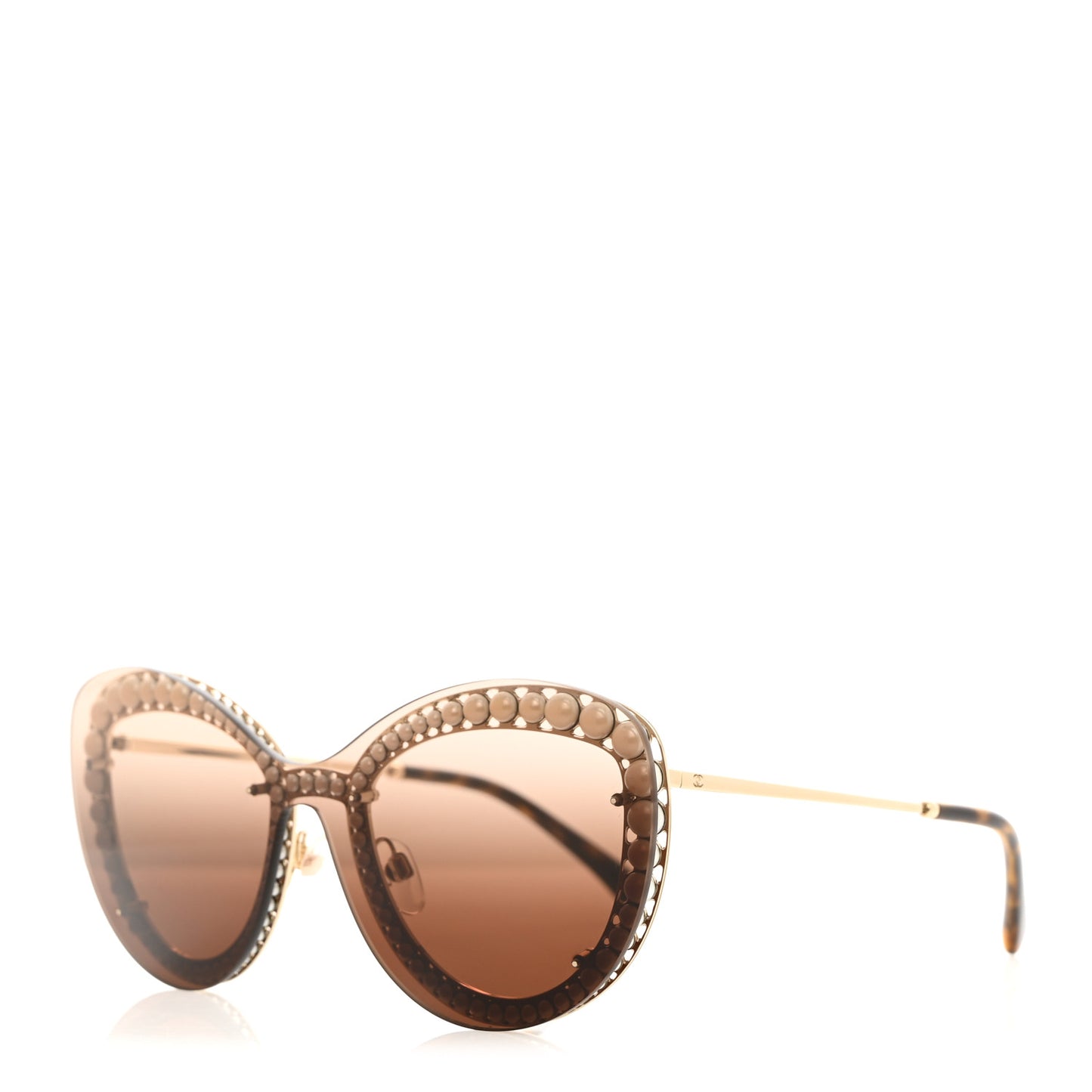 Acetate Metal Pearl Butterfly Sunglasses 4236-H Brown
