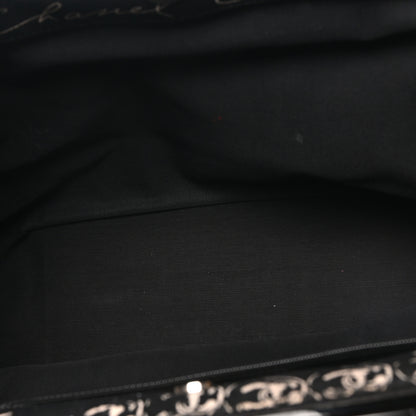 Chanel Canvas Camellia Flower Tote Black Black 5 of 10