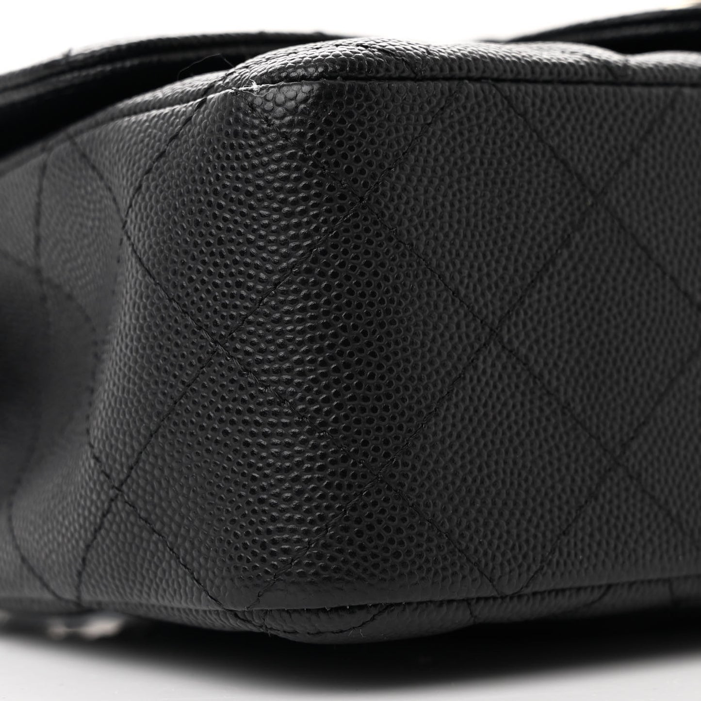 Caviar Quilted Mini Rectangular Flap Black