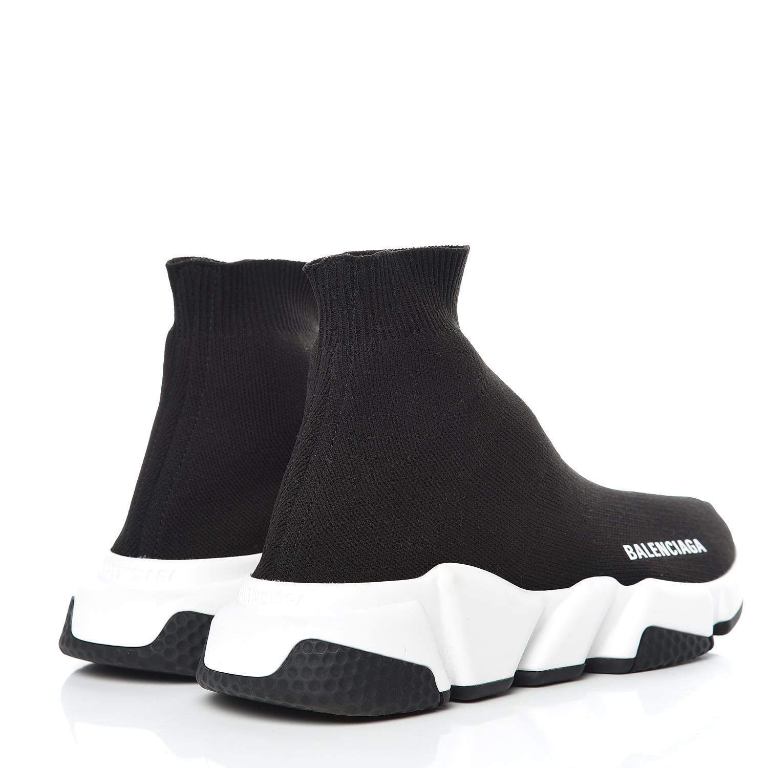 Balenciaga Neoprene Knit Womens Speed Sneakers 35 Black White 4 of 8