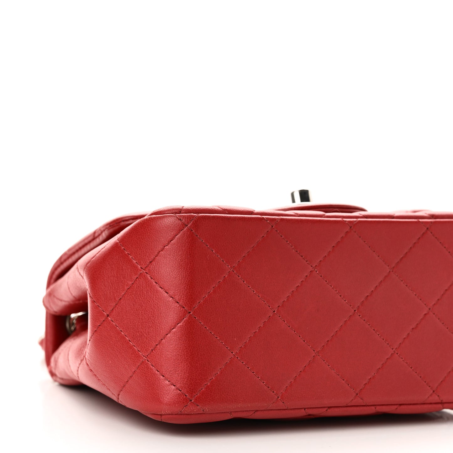 Lambskin Quilted Mini Square Flap Red