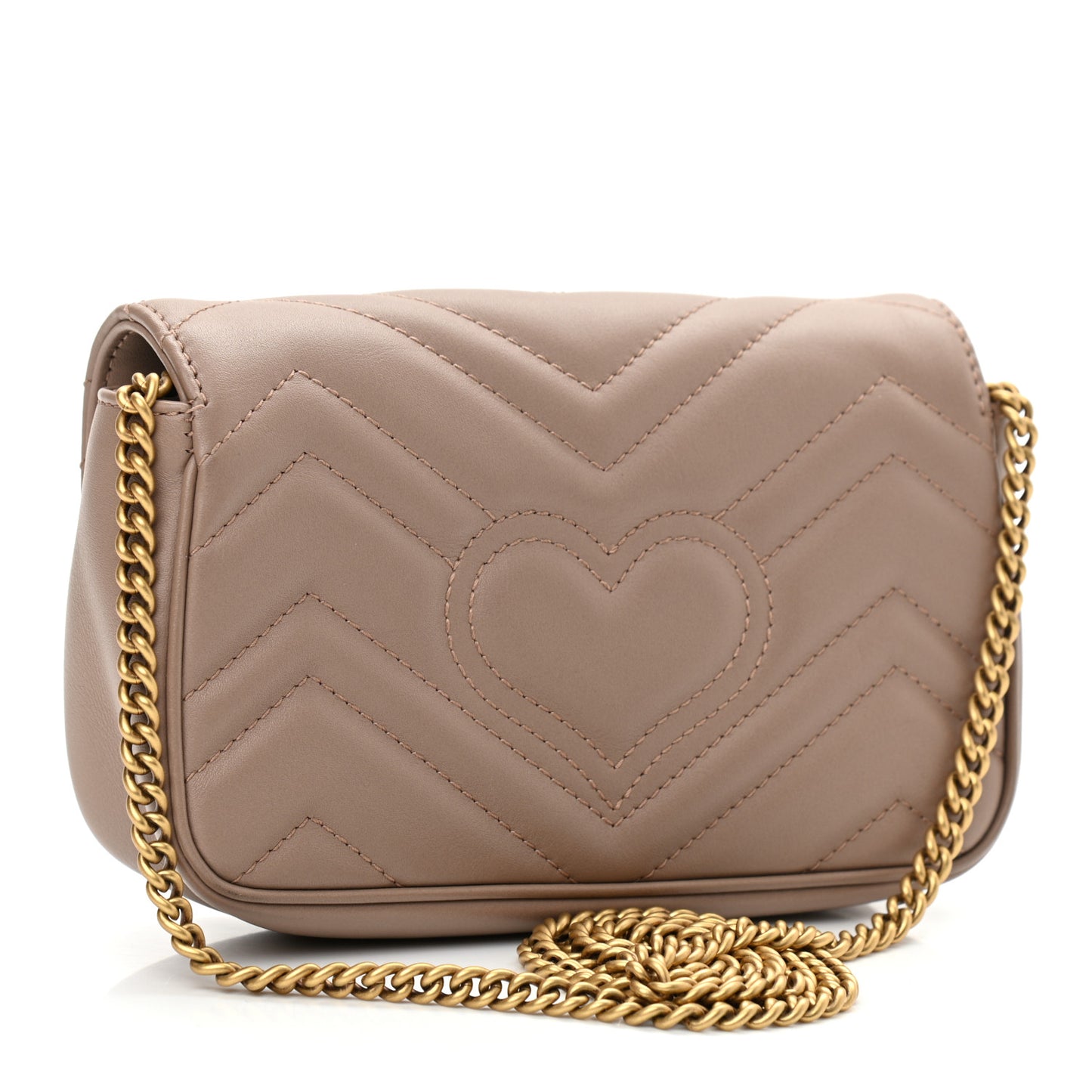 Calfskin Matelasse Super Mini GG Marmont Shoulder Bag Porcelain Rose