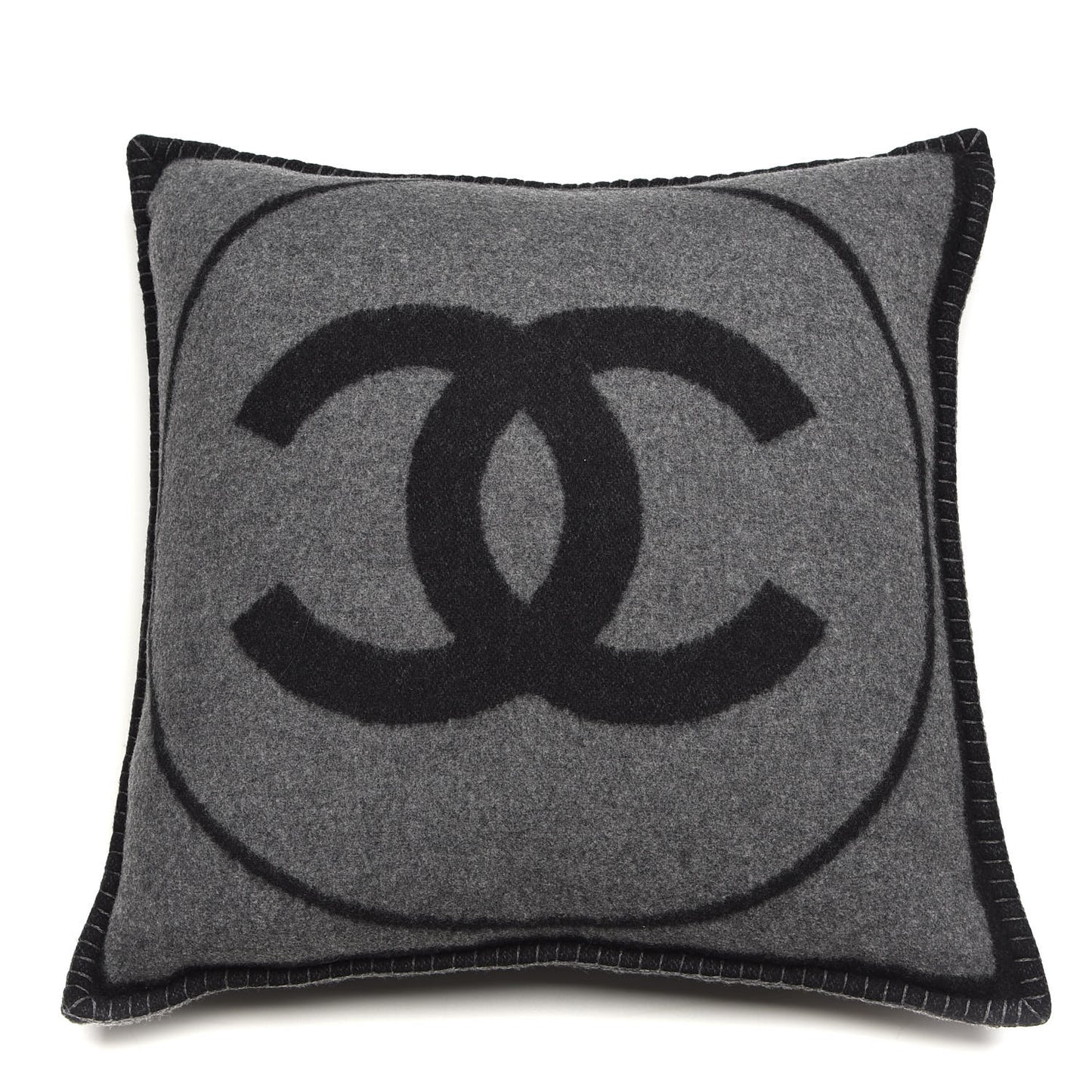 Merino Wool Cashmere CC Pillow Black Grey